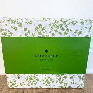 KATE SPADE Green Floral King Sheet Set